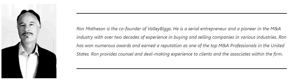 Ron Matheson award-winning and pioneer business broker